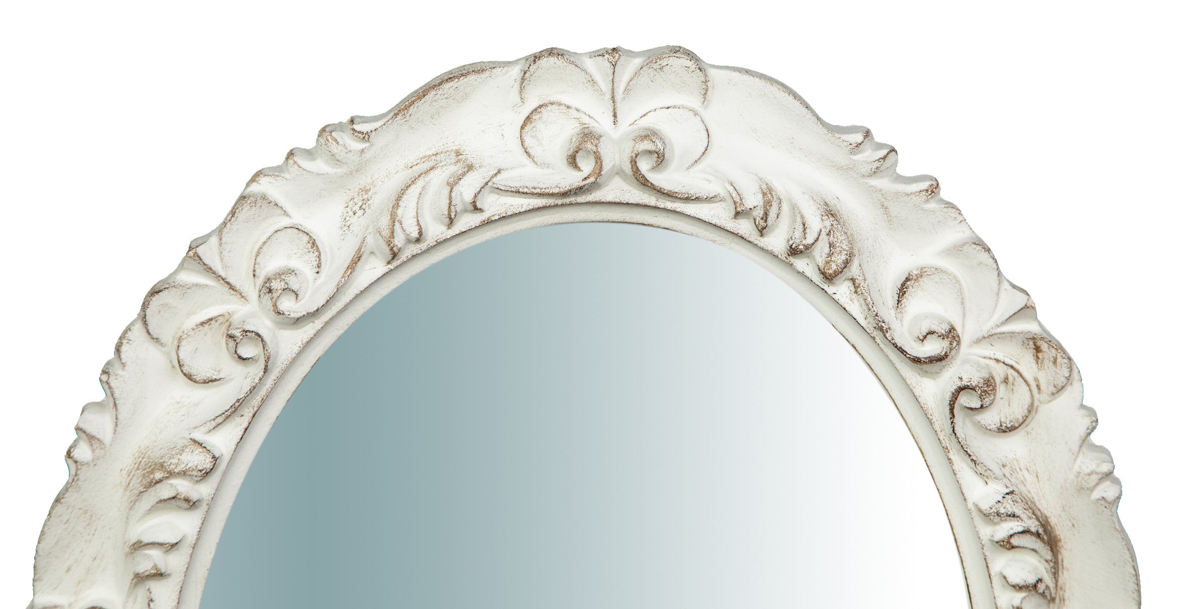 Biscottini Specchiera Da Parete Verticale/Orizzontale In Legno Finitura Bianco Anticato L33XPR2,5XH29 Cm Made In Italy-image