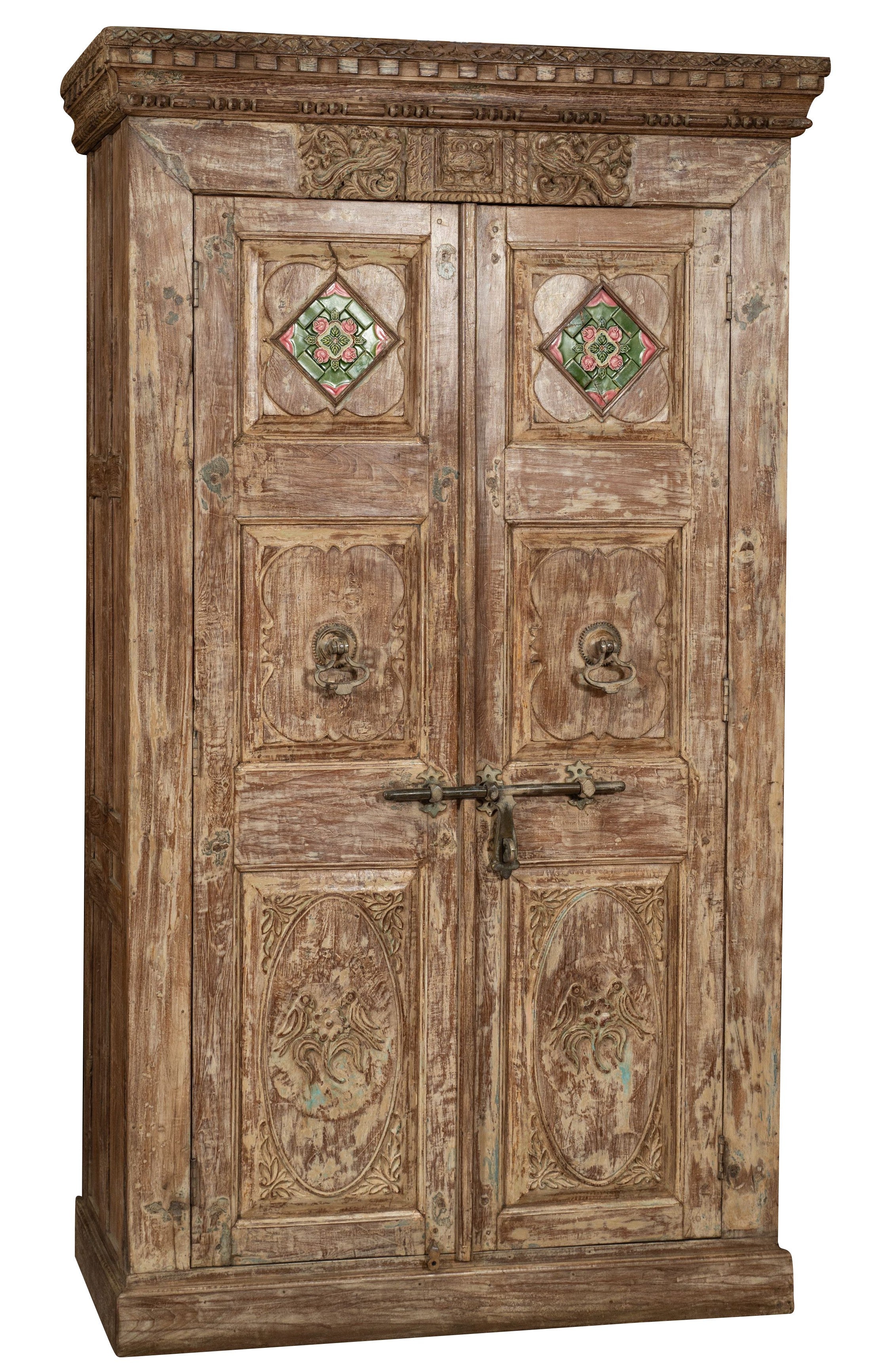 Biscottini Stipo Libreria in legno massiccio con porta antica Molto solido spazioso