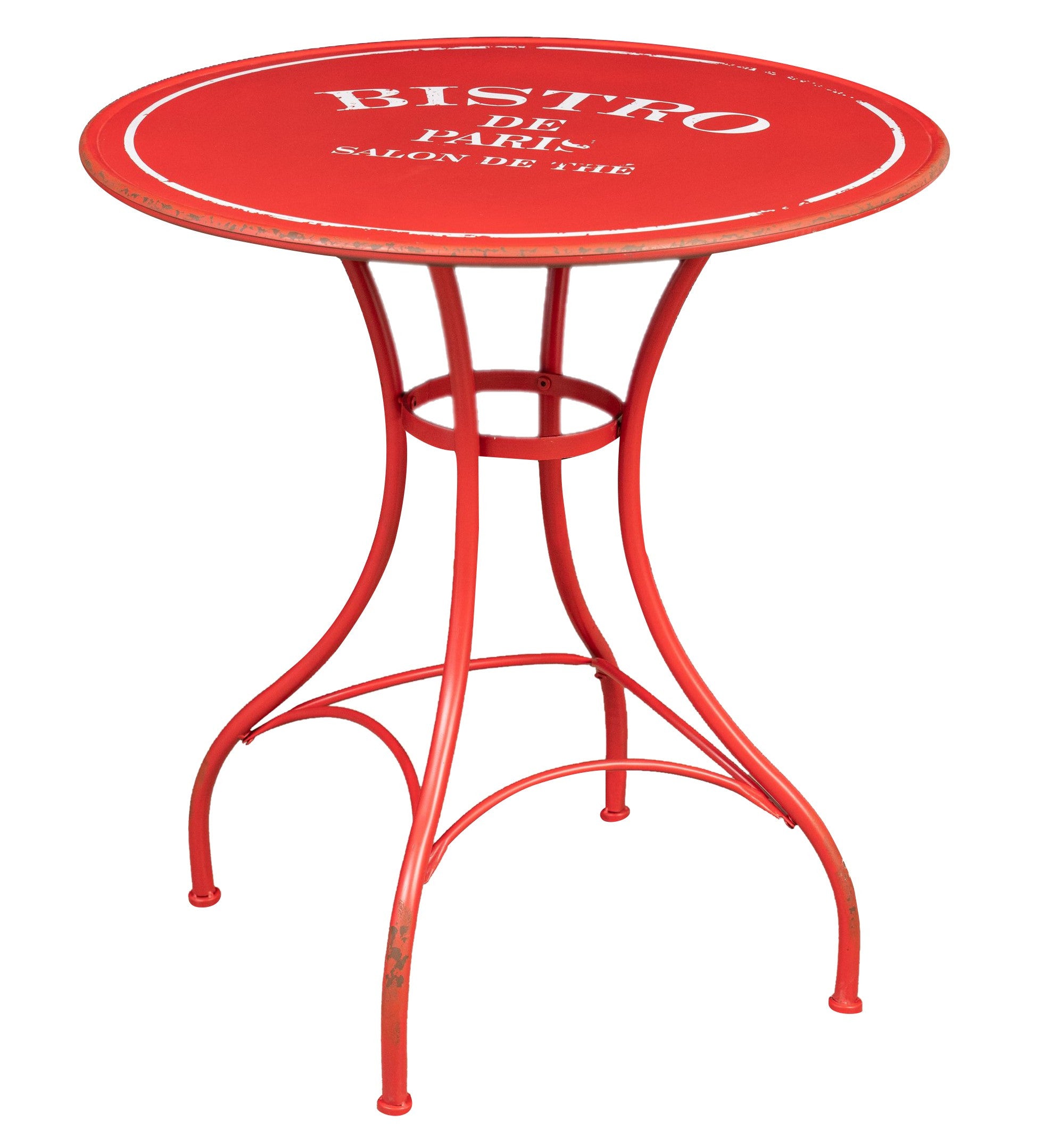 Biscottini Tavolo "Bistro de Paris" in ferro finitura rosso anticata L72xPR72xH75 cm