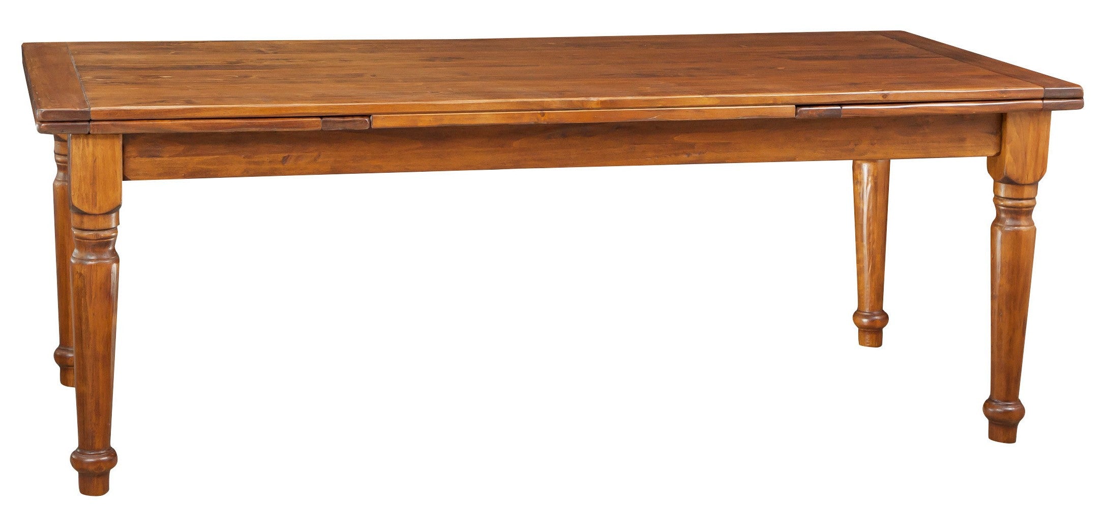 Biscottini Tavolo Country allungabile in legno massello di tiglio finitura noce L220xPR100xH80 cm. Made in Italy