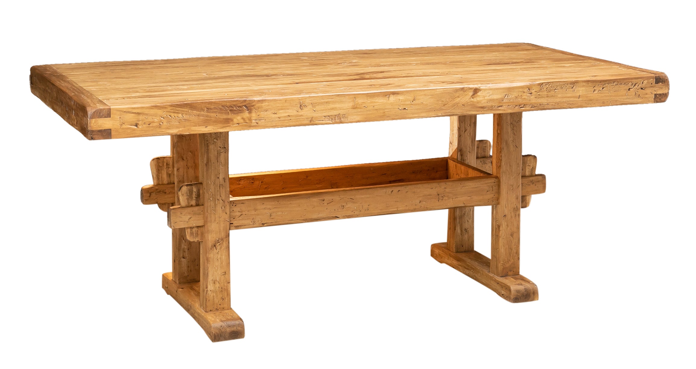 Biscottini TAVOLO COUNTRY RUSTICO IN LEGNO MASSELLO DI TIGLIO FINITURA NATURALE Offerta