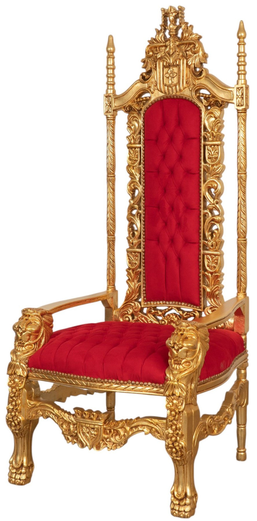 Biscottini Trono in legno massello di mogano 88x70x180 cm