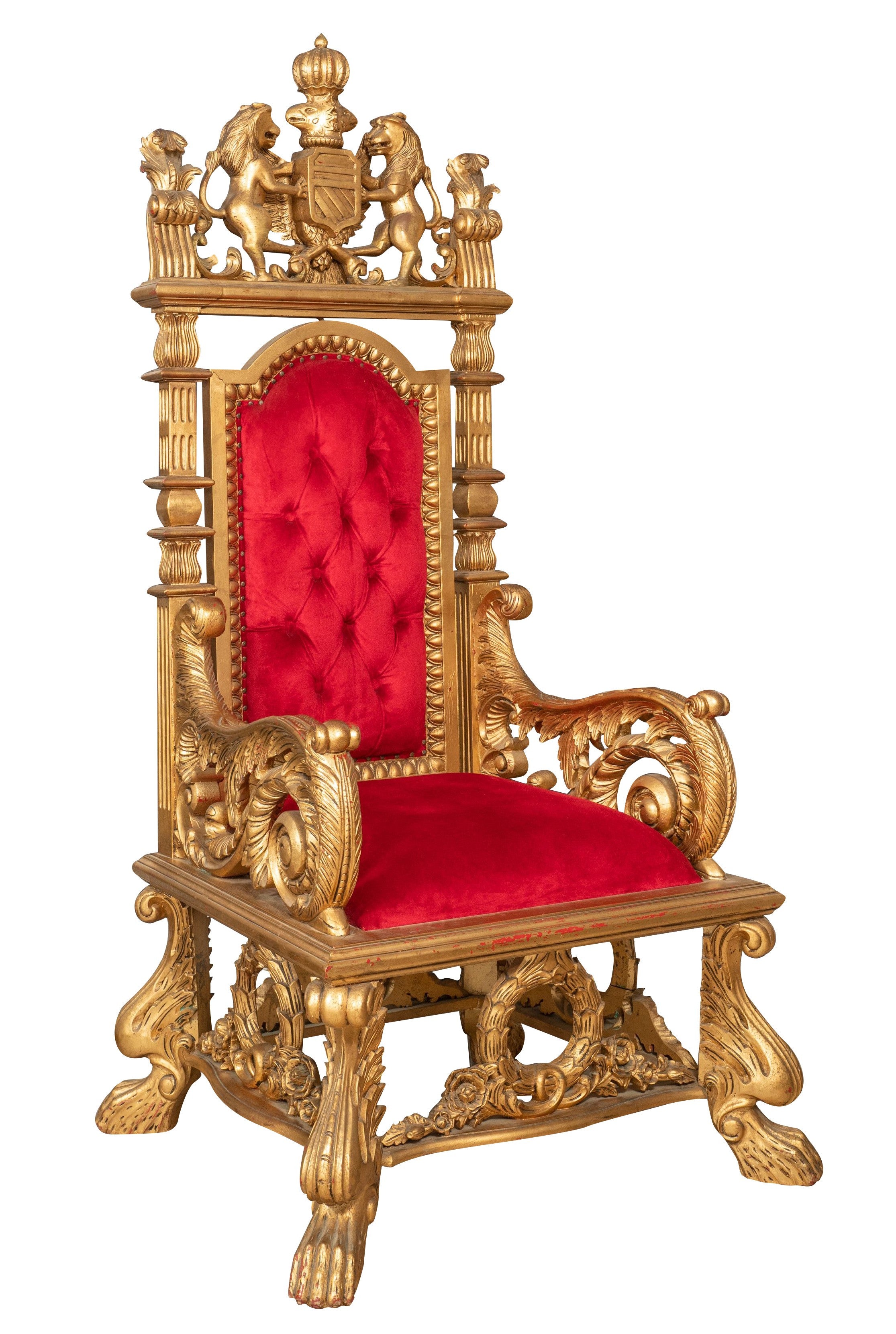 Biscottini TRONO IN LEGNO MASSELLO DI MOGANO larghezza profondità altezza Offerta