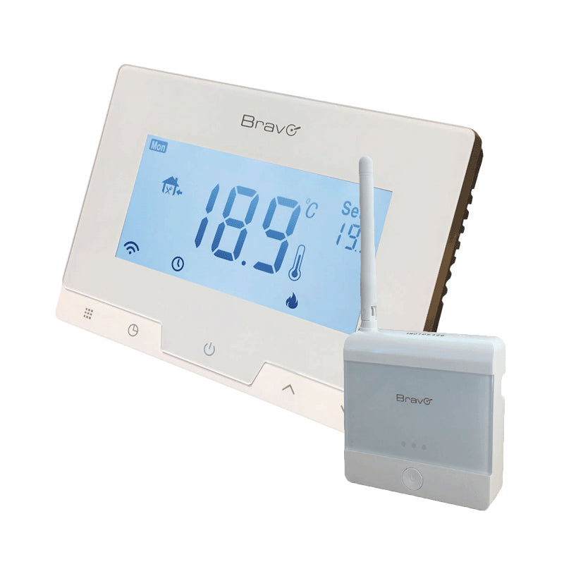 BRAVO WI-FI GLAM (93003112) - CRONOTERMOSTATO DIGITALE WI-FI - APP COMPATIBILE CON ALEXA E GOOGLE HOME- DISPLAY 3.78"" - PROGRAMMAZIONE AUTOMATICA O M