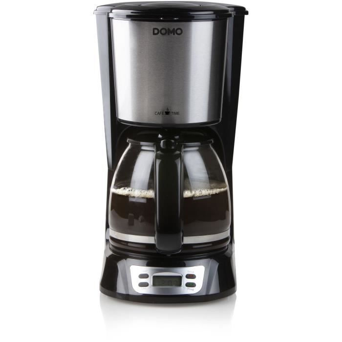 Image of Caffettiera con filtro - DOMO - DO708K - 1000 W - 1,5 L - 12 tazze - Schermo LCD - Timer 24 ore - Nero e acciaio inossidabile