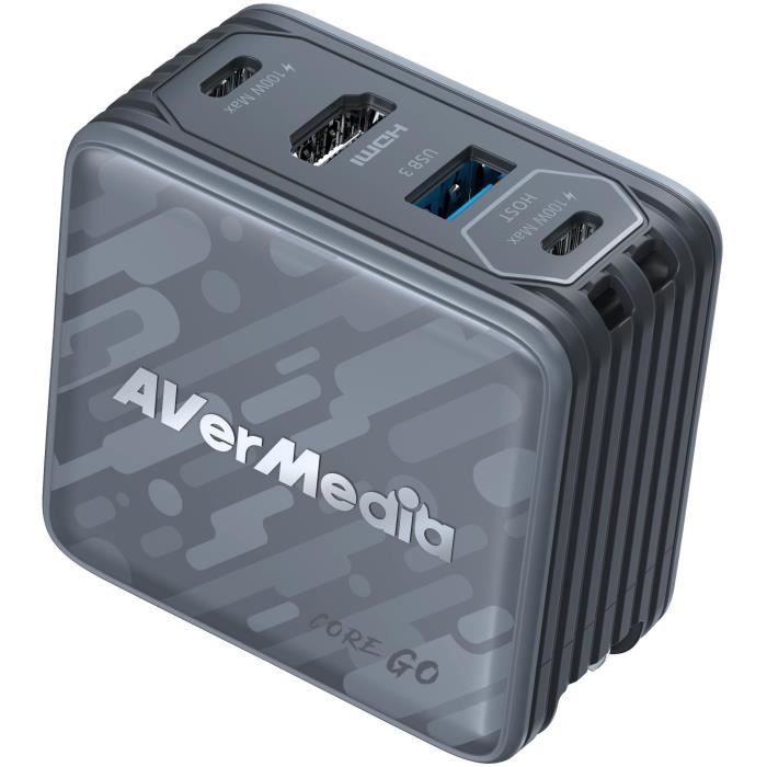 Image of Caricabatterie GaN - AVERMEDIA - 100 W con uscita HDMI 4K GC313 Nero