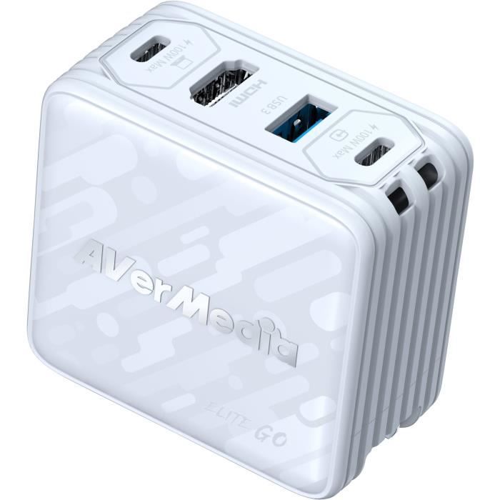 Image of Caricabatterie GaN - AVERMEDIA - 100W con acquisizione video FHD GC313Pro Bianco