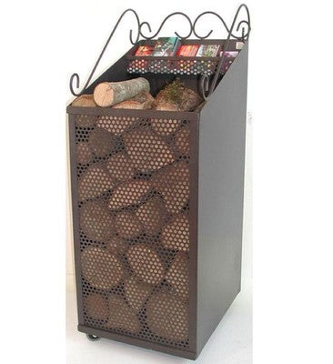 Image of CARRELLO PORTALEGNA PORTA PELLET IN FERRO BATTUTO CARRELLI PORTA LEGNA PELLETS