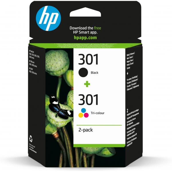 Image of Cartuccia originale HP 301 - per stampanti Hp Envy - Confezione 1x CH561EE Nera + 1x CH562EE Colore