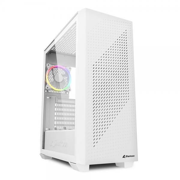 Image of Case Sharkoon VS9 RGB bianco Tower - Atx, Micro Atx - Alimentatore NON presente - 2 porte USB frontali, audio in/out - Ventola 2x 120mm. - Mid Tower ATX - Bianco