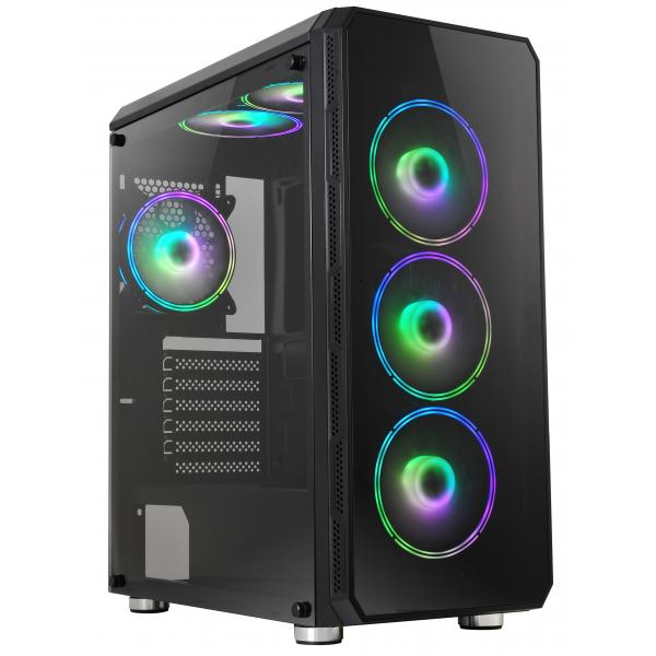 Image of Case Tecno Mod. TC-GAME 13 - Atx, Micro Atx - Alimentatore NON presente - 4x ventole ARGB - Mid Tower ATX - RGB Color - Nero