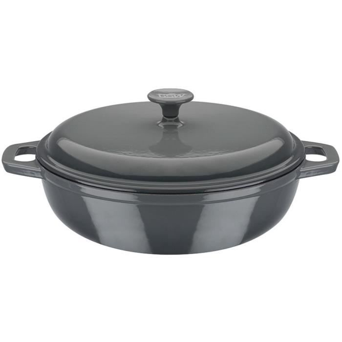 Image of Casseruola in ghisa massiccia - GSW - grigio SHADOW - 30 cm - Rotonda - Induzione - Grigio