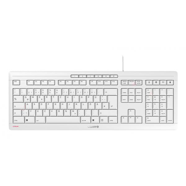 Image of CHERRY STREAM tastiera USB QWERTZ Tedesco Bianco
