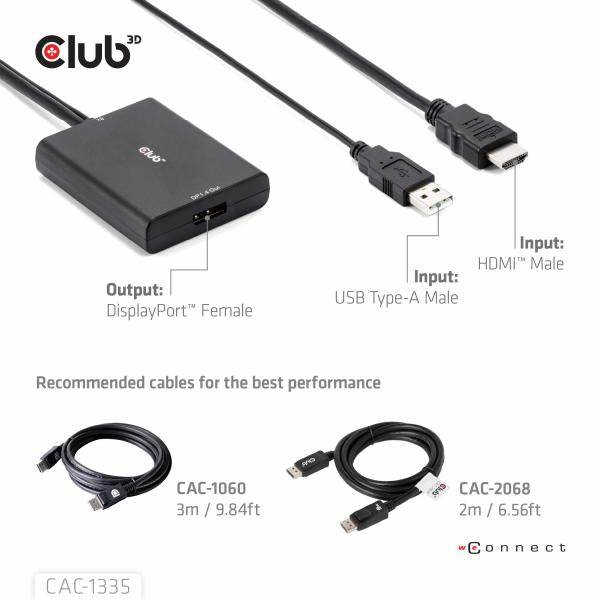 CLUB3D CAC-1335 cavo e adattatore video 1 m HDMI + USB DisplayPort (Adapter Club3D CAC-1335)