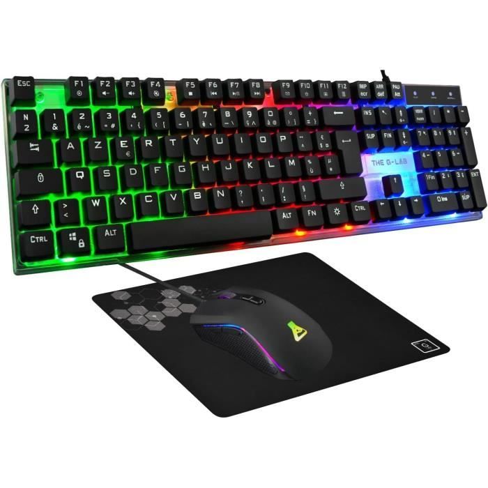 Image of Combo da gioco 3 in 1 - Tastiera da gioco retroilluminata e mouse da gioco + Tappetino per mouse - THE G-LAB - COMBO YTTRIUM