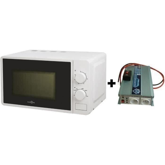 Image of Confezione Convertitore Tensione 24 / 220V 1200W con telecomando - Microonde Hign One 220V 20L 700W