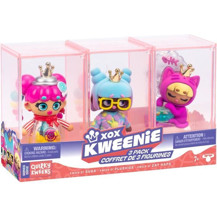 Image of Confezione di bambole - XOX KWEENIE - Serie Quirky - 13 cm - 3 bambole incluse - Finiture uniche