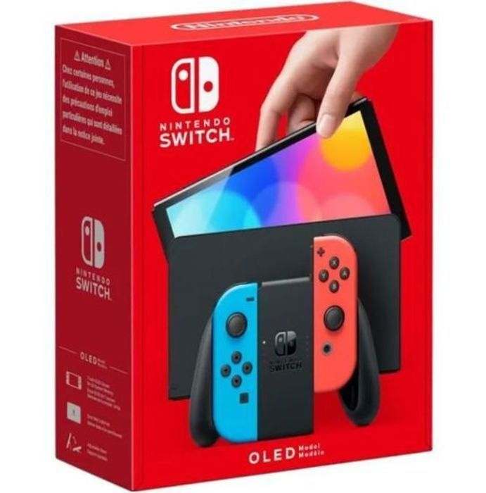 Image of Console Nintendo Switch (modello OLED) : Nuova versione, colori intensi, schermo da 7 pollici - con un Joy-Con Neon
