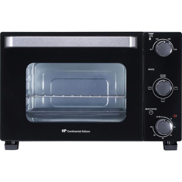 Image of CONTINENTAL EDISON CEMF22B - Miniforno elettrico 22L nero - 1300W - Girarrosto, Convezione naturale