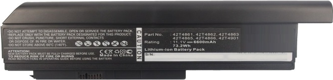 CoreParts - Laptop-Batterie - Lithium-Ionen - 6600 mAh - 73.3 Wh - Schwarz - fr Lenovo ThinkPad X220, X220i
