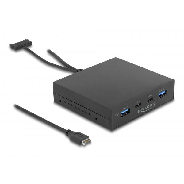 Image of DeLOCK Pannello frontale da 3.5? USB 3.2 Gen 2, 2 x USB Type-C + 2 x USB Tipo-A (Delock 3.5 USB 3.2 Gen 2 Front Panel 2)