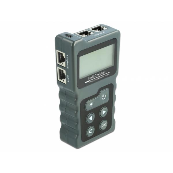 DeLOCK Tester LCD per cavi RJ45 / PoE / DC (Delock LCD Cable Tester RJ45 / PoE /)