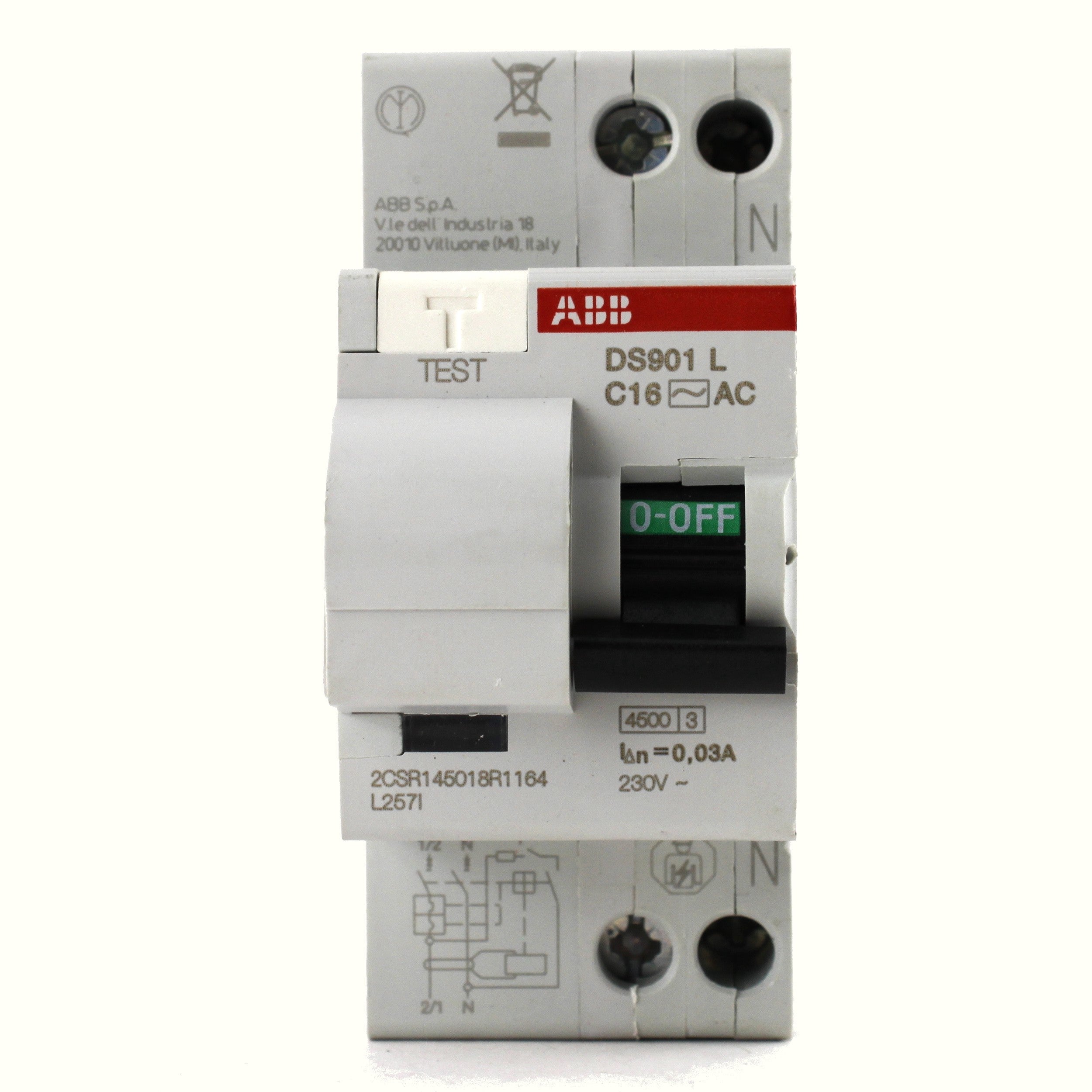 Differenziale magnetotermico classe AC 1P+N 0,03 16A curva C Abb