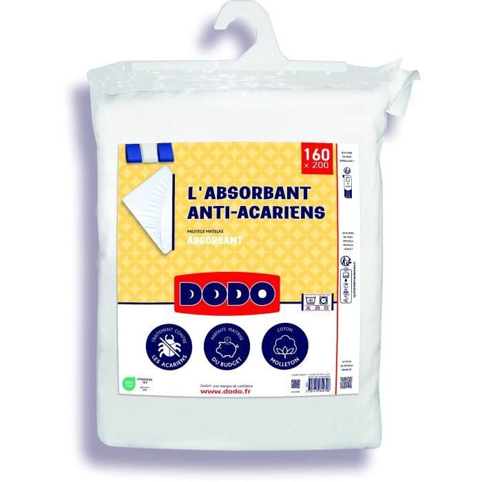 Dodo - Mattress Protector - The Assorbent - Anti -mite - 160x200 cm - Bianco