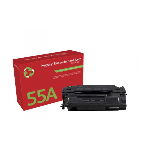 Everyday Toner rigenerato di Xerox Mono compatibile con HP 55A [CE255A], Capacit standard (HP LJ P3015 STANDARD YIELD - OEM CE255A)