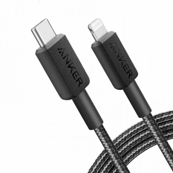 Image of Anker 322 0,9 m Nero (Anker 322 USB-C to LGT Cable Nylon, 0.)