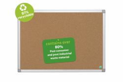 Image of Bi-Office CA031790 bacheca per annunci Bacheca fissa Marrone (Bi-Office Earth-It Maya Cork Noticeboard Aluminium Frame 900x600mm Promotional Offer Free Pack of 20 Earth Natural Wood Push Pins - CA031790 DD)