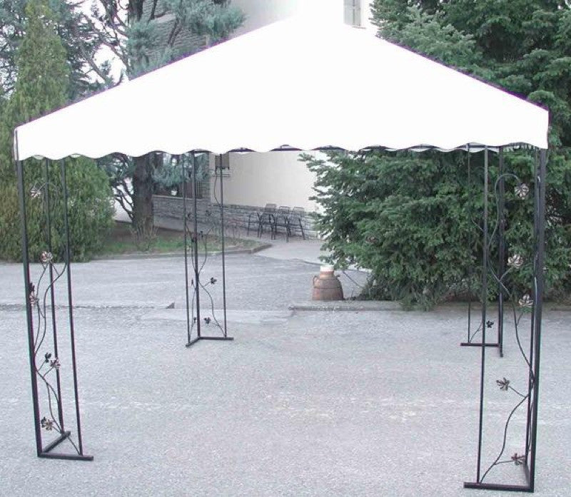 Image of GAZEBO IN FERRO BATTUTO BACCO MT.3X3 GAZEBI ARrossoO GIARDINO ESTERNO