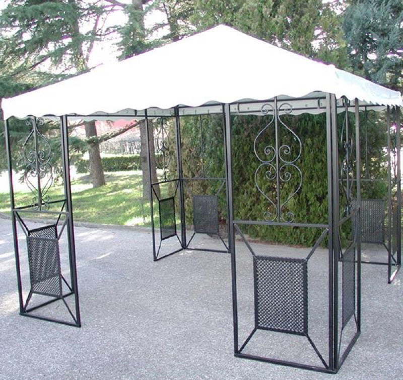 Image of GAZEBO IN FERRO BATTUTO FRIENDLY MT.3X3 ARrossoO GIARDINO ARrossoAMENTO ESTERNO