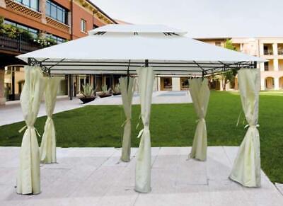 Image of GAZEBO IN METALLO SINES COLORE BEIGE MT. 3X4 GAZEBI ARrossoO GIARDINO