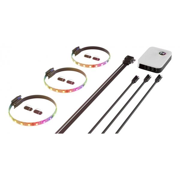 HYTE LS10 Universale Kit di illuminazione per case del computer (HYTE LS10 RGB LIGHT STRIPS BLK 3PK + NP)