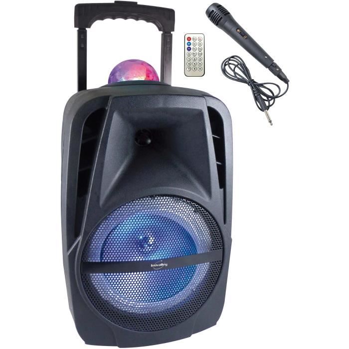 Image of INOVALLEY KA116BOWL - Altoparlante luminoso Bluetooth 450W - Funzione karaoke - Sfera caleidoscopio LED multicolore - Porta USB