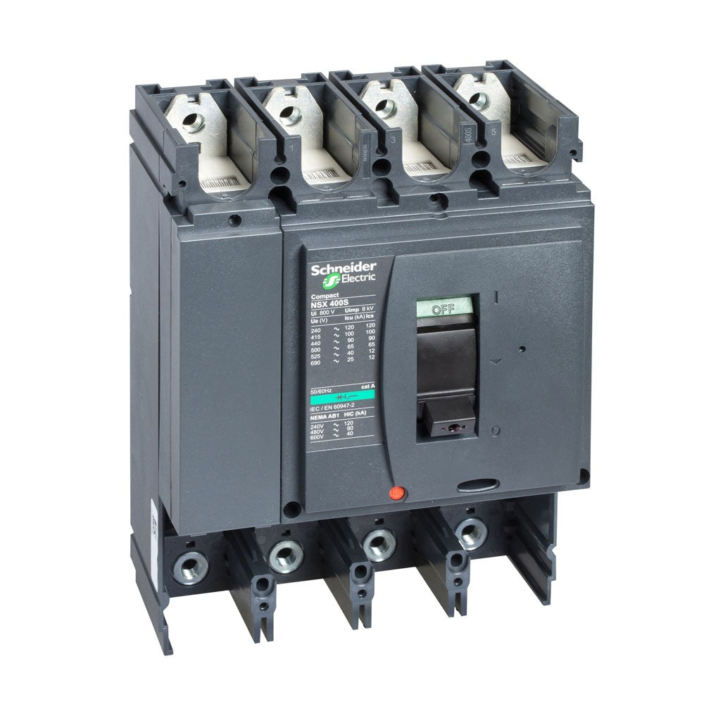 Interruttore Compact NSX400N - 400 A - 4 poli - S/sganciatore Schneider