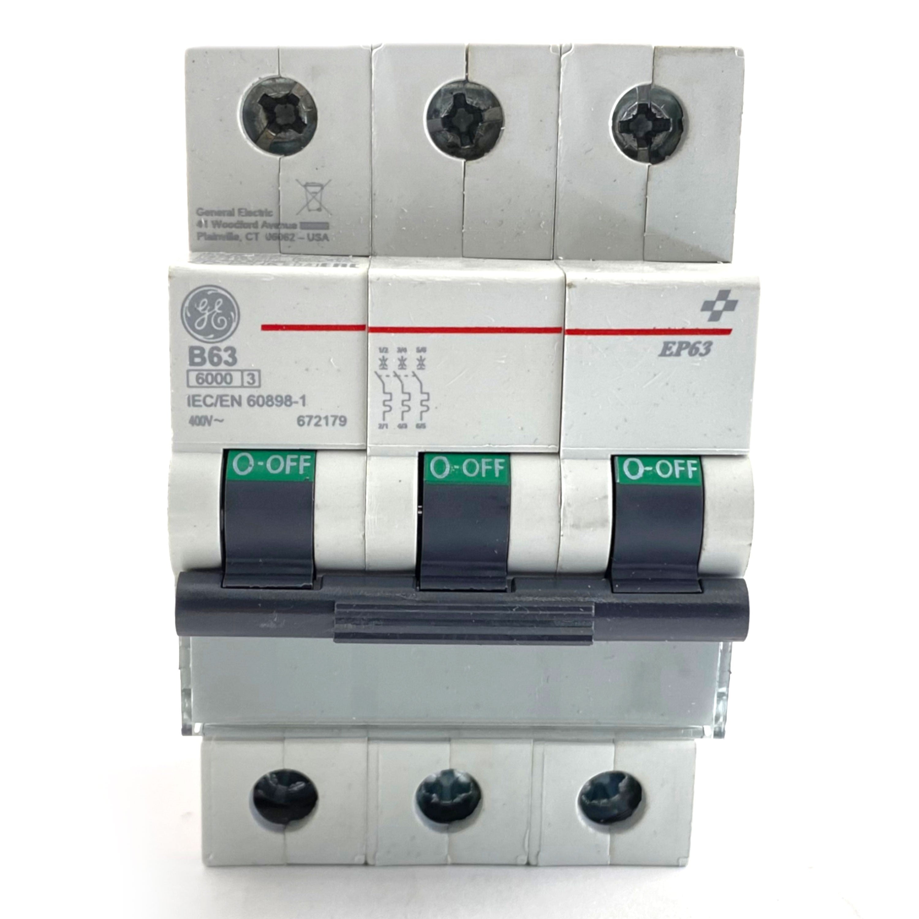 Interruttore magnetotermico 3P 3 moduli 63A curva B Ge power