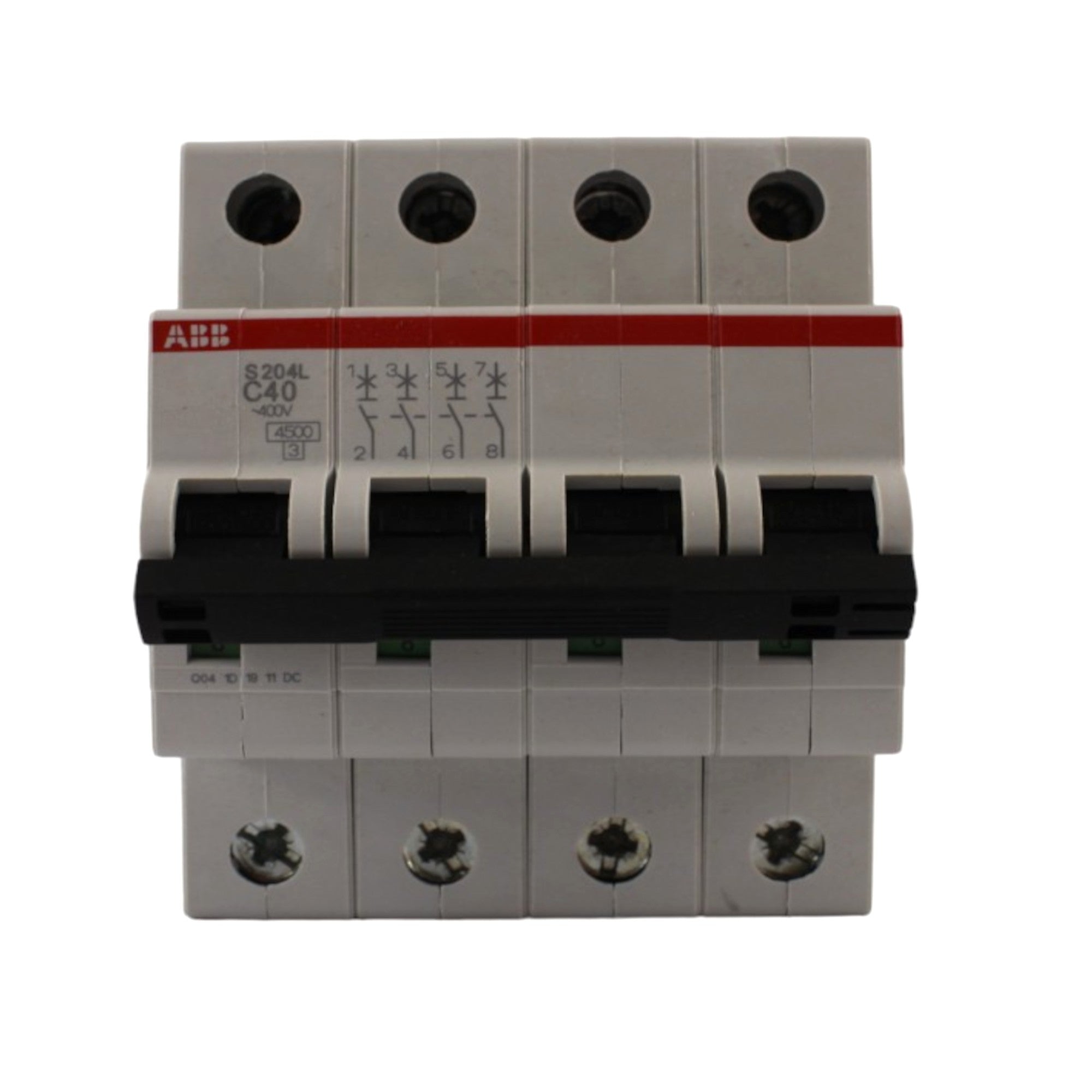 Interruttore magnetotermico 4 poli 4 moduli 4,5 kA curva C 40A ABB