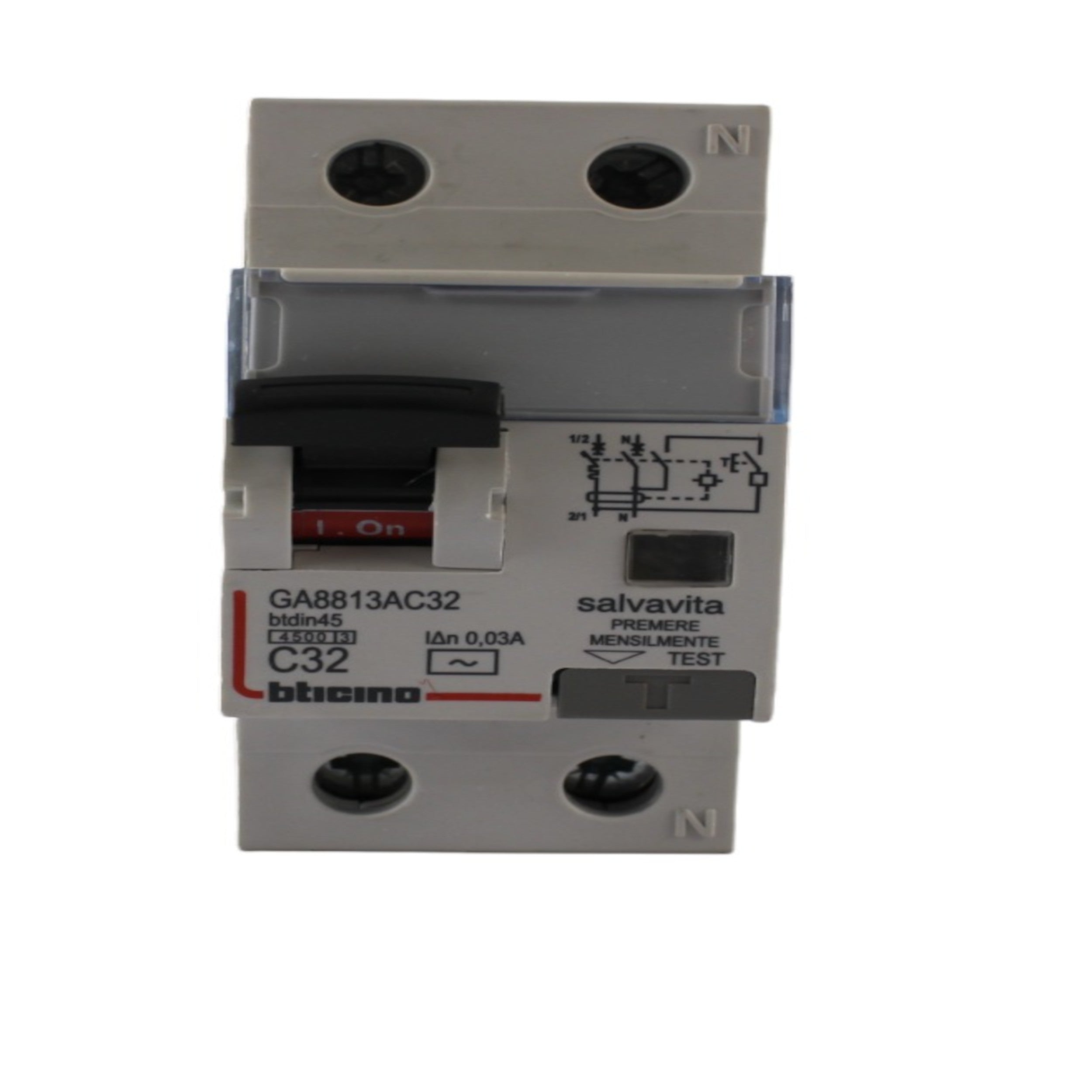 Interruttore magnetotermico differenziale 1P+N 0,03 32A Bticino