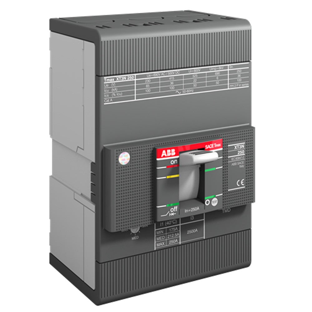 Interruttore magnetotermico XT3N 250A 3 poli 12 VCC Abb