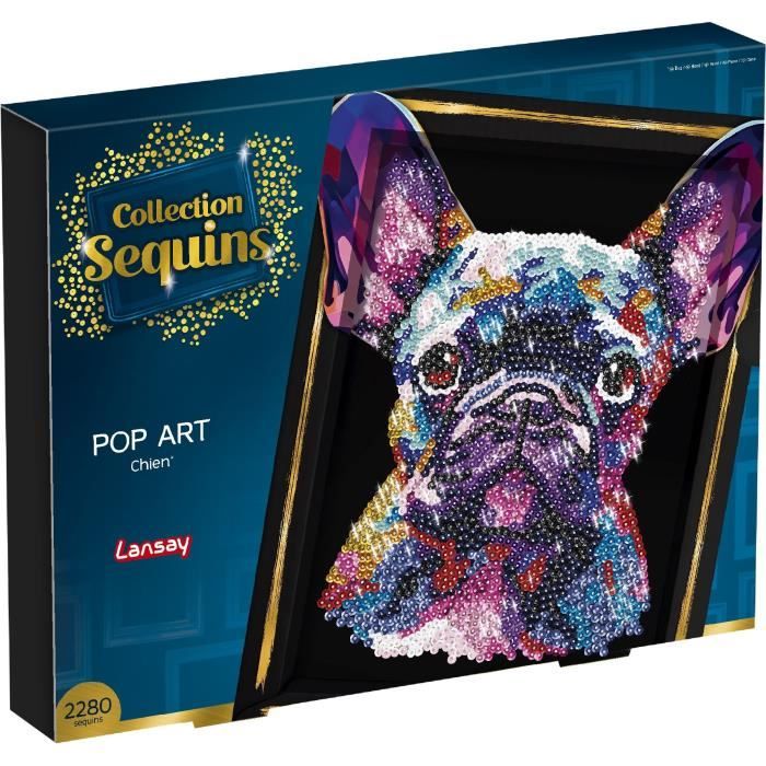 Image of Kit per il tempo libero creativo - LANSAY - Collezione paillettes - Cane pop art - Da 14 anni