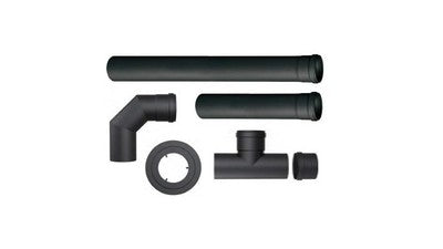 Image of KIT PER STUFE A PELLET 5 PZ TUBI ROSONE RACCORDI GOMITI PER STUFE