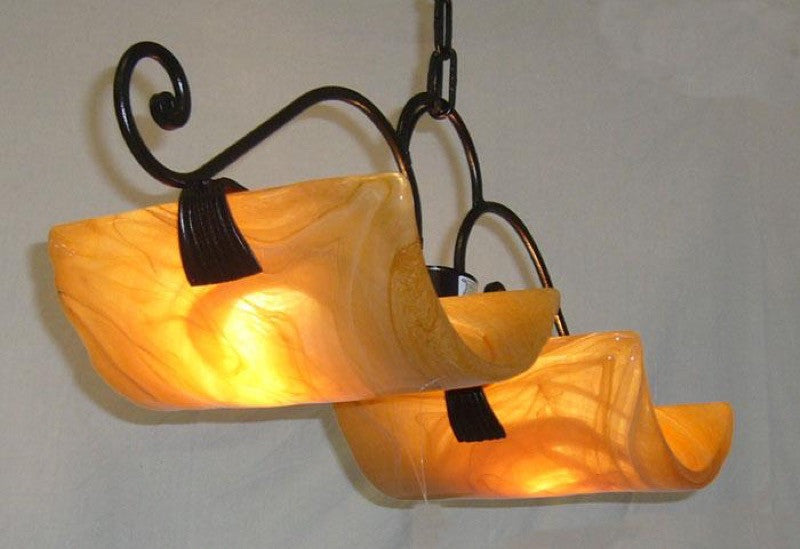 Image of LAMPADARIO BILANCERE COPPO IN FERRO BATTUTO LANTERNA APPLIQUE LAMPIONE LAMPADE