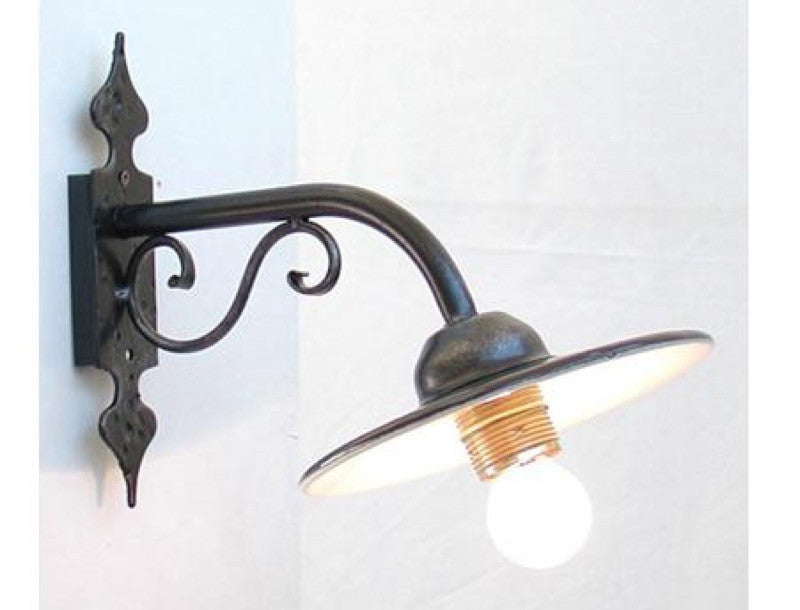 Image of LANTERNA APPLIQUE IN FERRO BATTUTO MINI PIATTO CRUCCOLINI LANTERNE LAMPADE