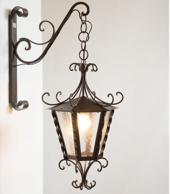 Image of LANTERNA LAMPIONE A MURO IMPERIAL IN FERRO BATTUTO LAMPADE LAMPIONI APPLIQUE