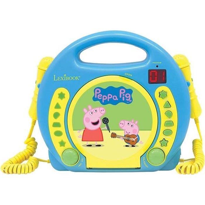 Image of LEXIBOOK - PEPPA PIG - Lettore CD per karaoke per bambini con 2 microfoni