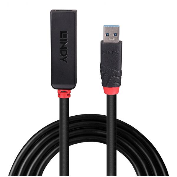 Image of Lindy 43404 hub di interfaccia USB 3.2 Gen 1 [3.1 Gen 1] Type-C 5000 Mbit/s Nero (15m USB 3.0 Active Extension - Slim)