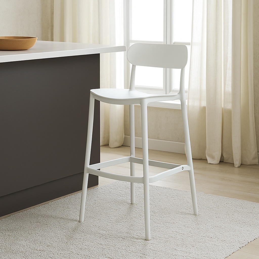 SGABELLO ELIA 48,5X37XH102CM BIANCO.