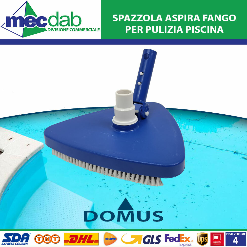 Spazzola Aspira Fango Triangolare Per la Pulizia del Fondo Piscina Domus